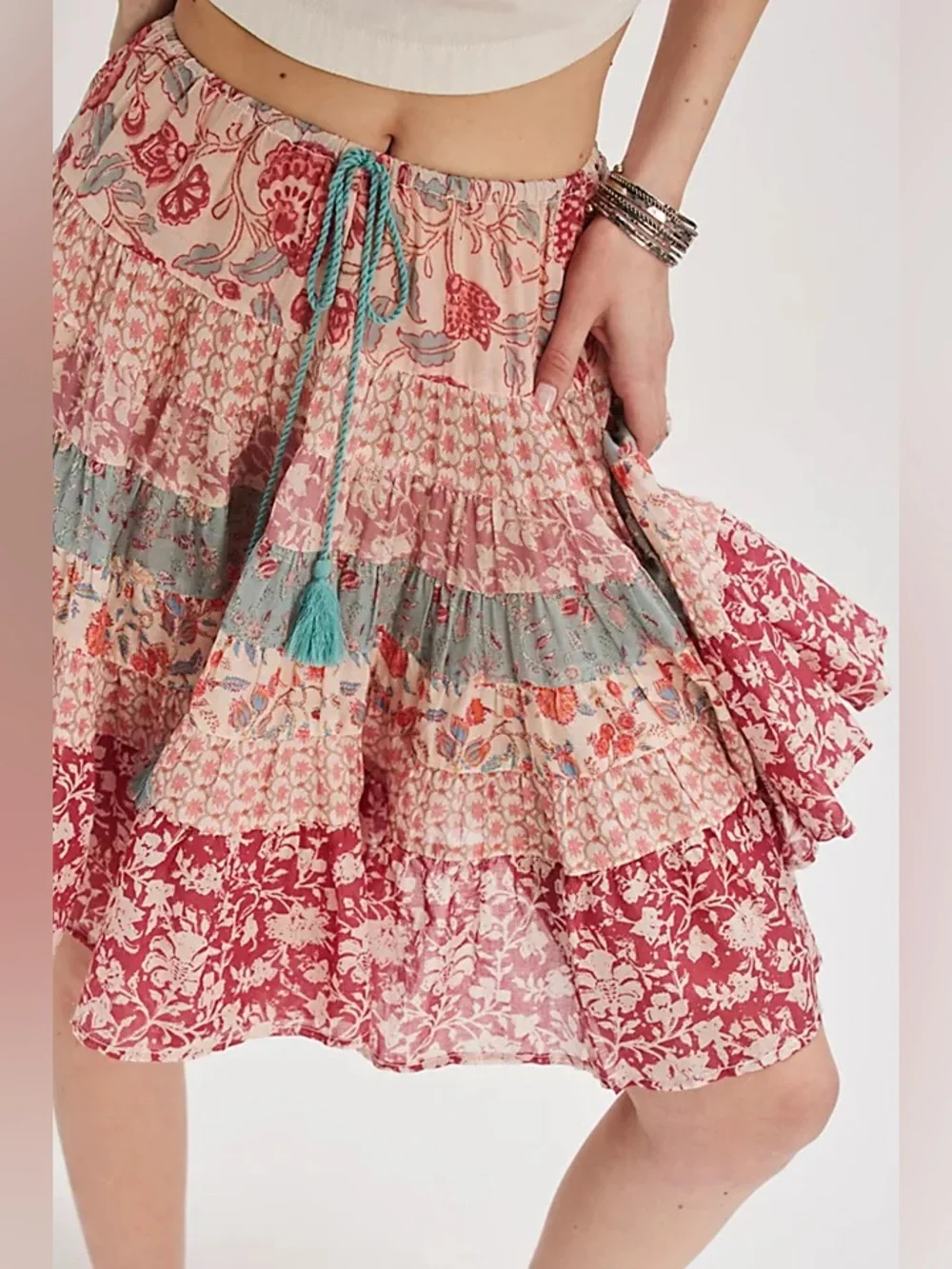 𝓯𝓹 Free People ~ Many Layers Midi Skirt - Picture 10 of 13